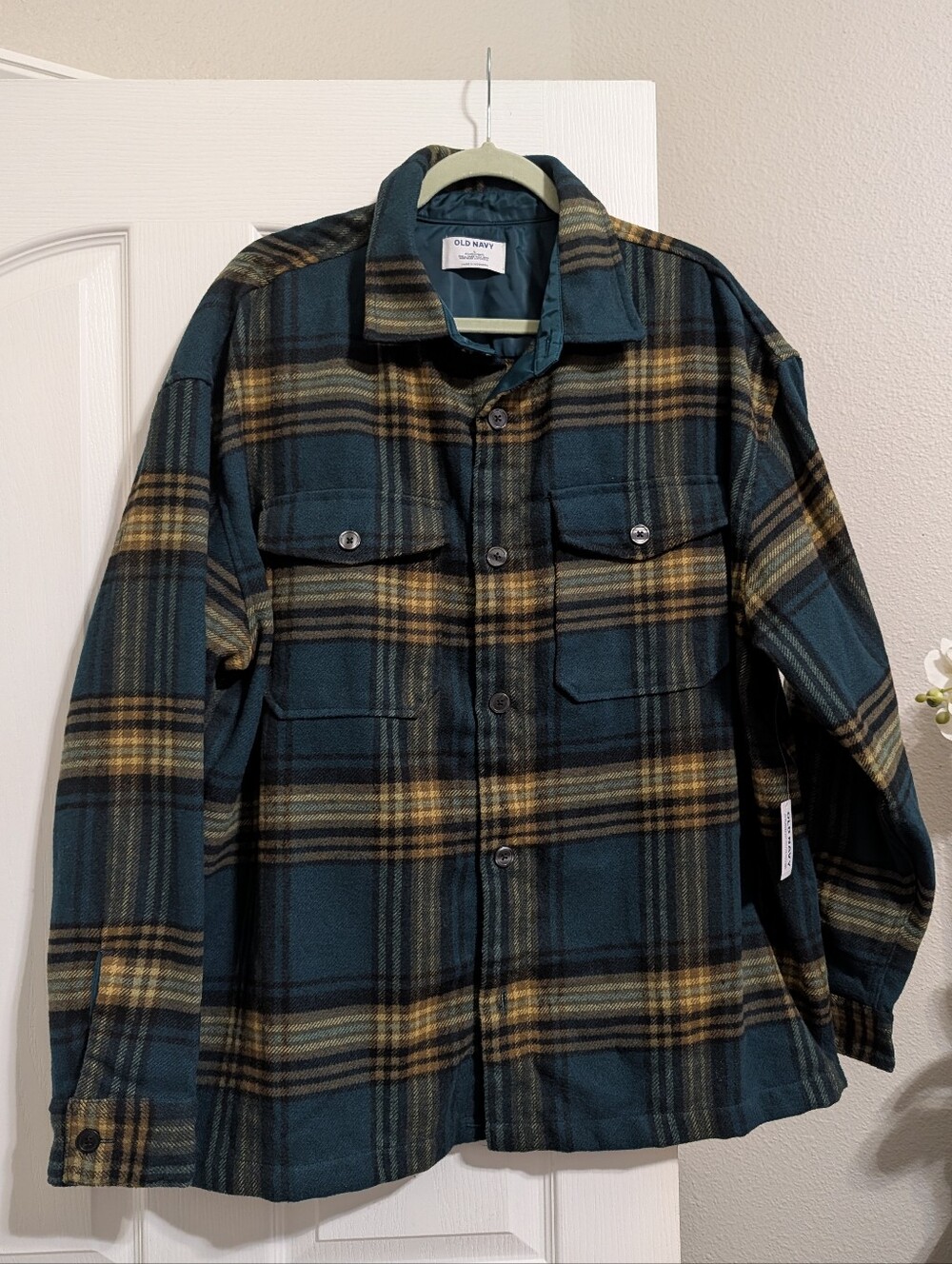 🌲 Old Navy NWT Men's Heavyweight Plaid Flannel Shirt Jacket Shacket - LARGE
